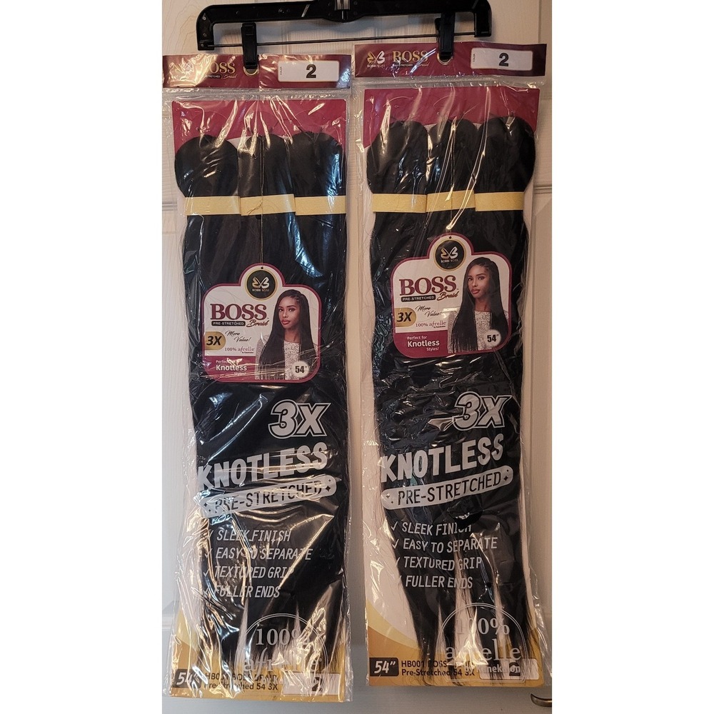 Two‎ 3 Packs BOSS Pre-Stretched Braid Bobbi Boss 54-Inch Color 2 - SEALED Hair